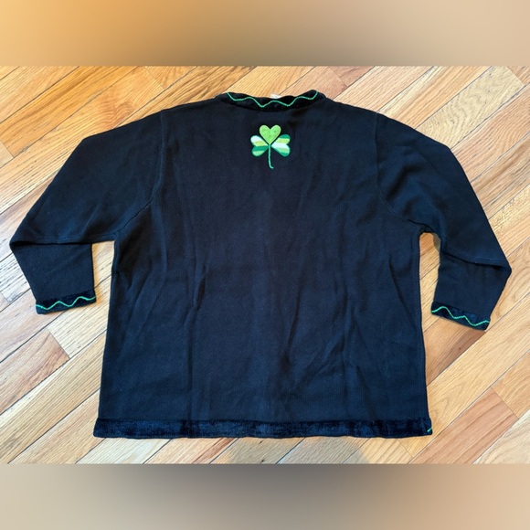 Quacker Factory St Patricks Day Cardigan Sweater Women Sz 1X Irish Shamrocks NWT - Picture 9 of 14